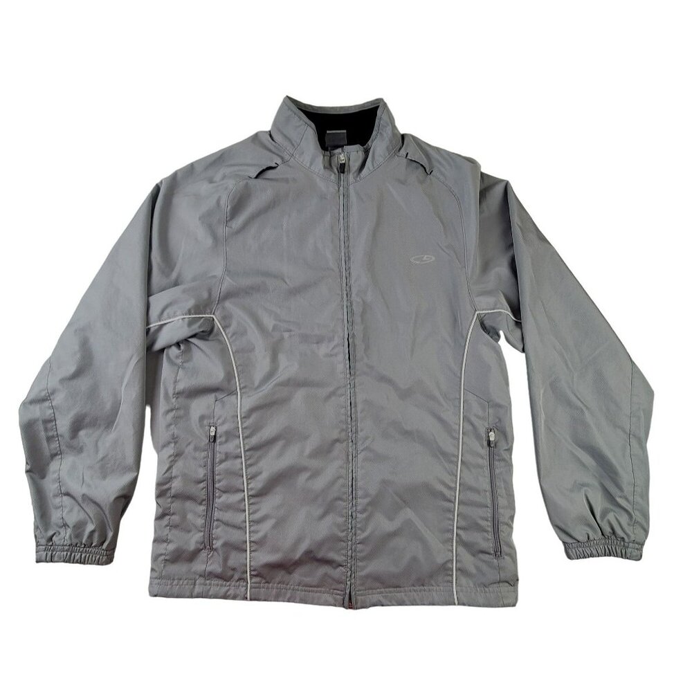 Mens Grey Windbreaker C9 Champion Size Small Zip Front Drawstring Waist  JH1509